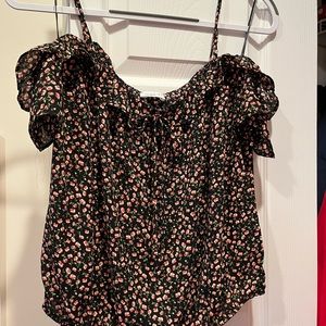 Adorable Floral Off the Shoulder Crop Top